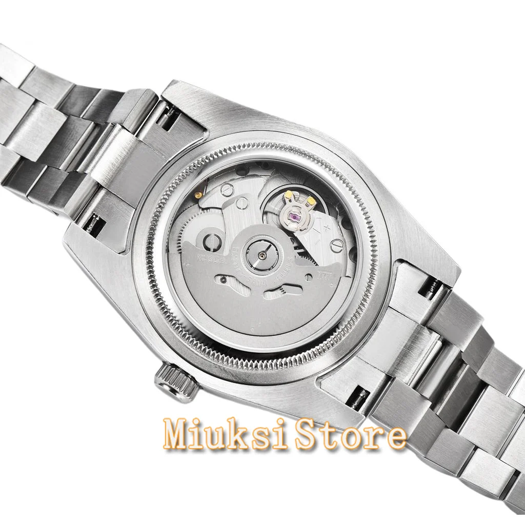 Imagem -05 - Miuksi Nh35 36 mm 40 mm Relógio Mecânico para Homem Automático Safira Aço Inoxidável Luxo à Prova Dloágua Reloj Hombre