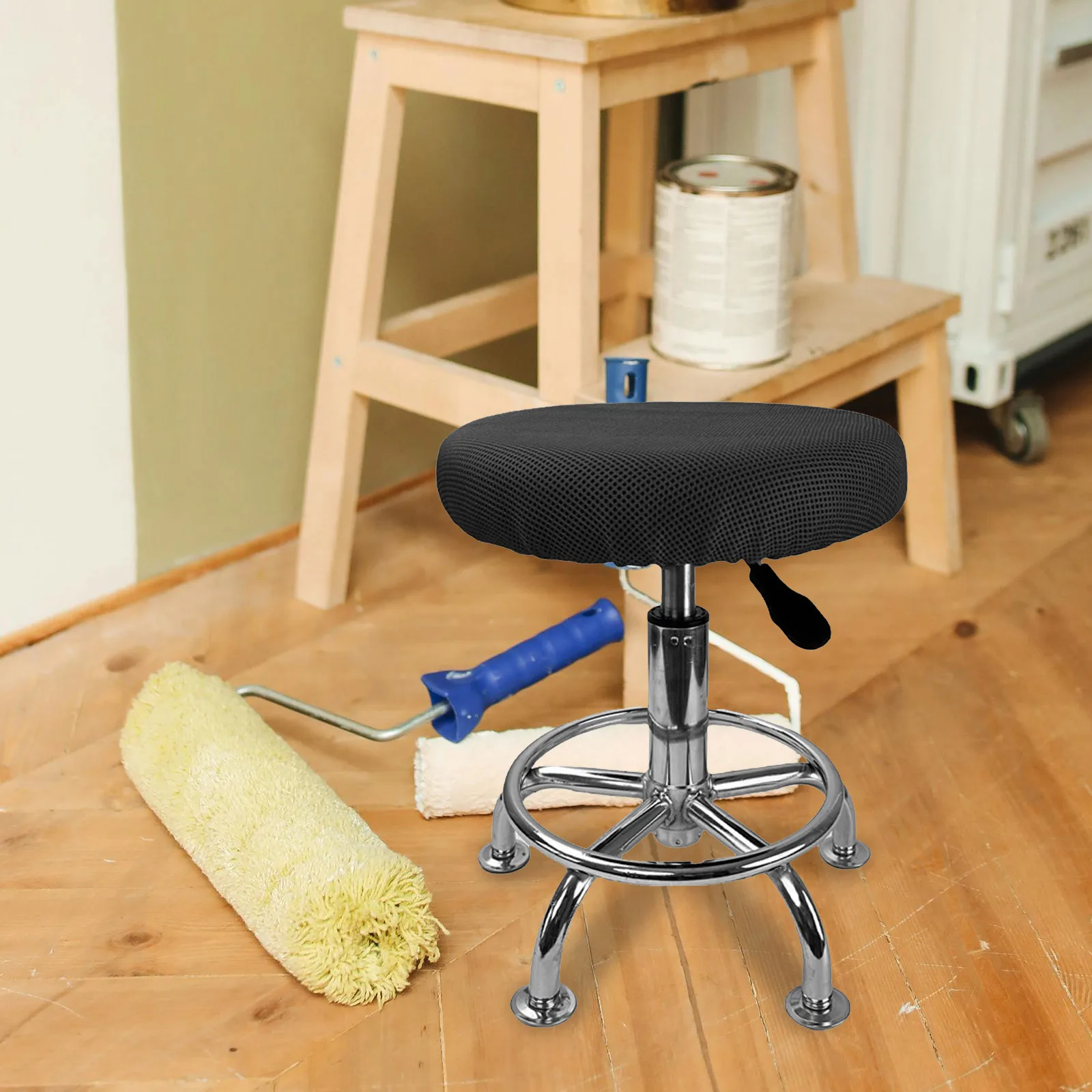 

Elastic Round Stool Cover Breathable Bar Stool Protector Safe Clean Wide Range Uses for Home Office Parties Slipcover