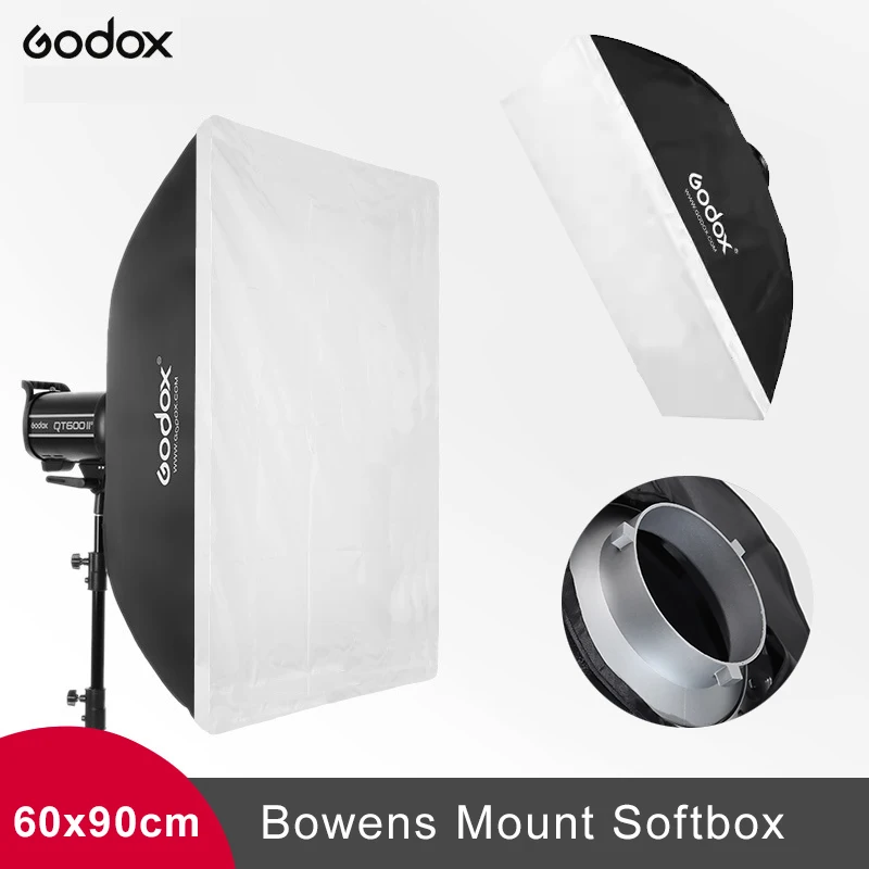 

Godox BW60*90cm Rectangular Softbox 23.6x 35.4" Photo Reflective Diffuser with Bowens Mount for Studio Strobe Flash