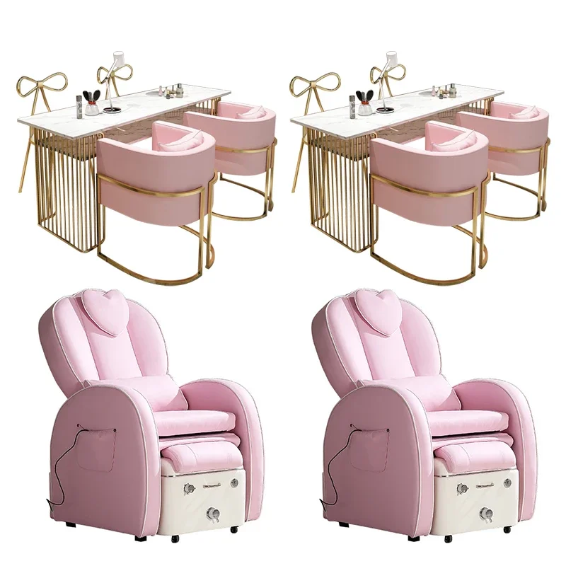 Mobili per saloni di bellezza di lusso Set per unghie per Manicure sedia per Pedicure tavolo per unghie Spa sedia per Pedicure e Set da tavolo per Manicure