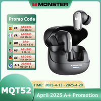 Choice Monster New MQT52 TWS Wireless Bluetooth 5.4 Headset HIFI Stereo Gaming Music Earphones Talking Noise Canceling Earbuds