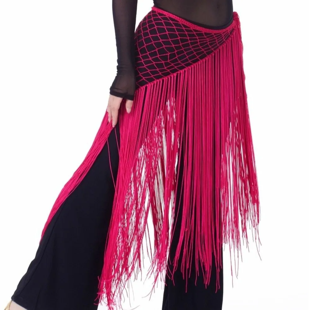 shiny-mesh-belly-dance-waist-chain-hollow-long-tassel-belly-dance-hip-scarf-handmade-colorful-hip-scarf-skirt-dancer-accessories
