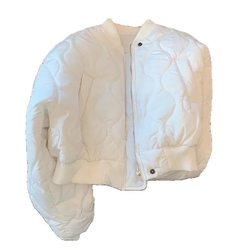 Bílá ztluštěná krátká bunda pro ženy, módní zimní svrchní oblečení v korejském stylu, malá velikost, design, senzace, nový příjezd - náhled 5