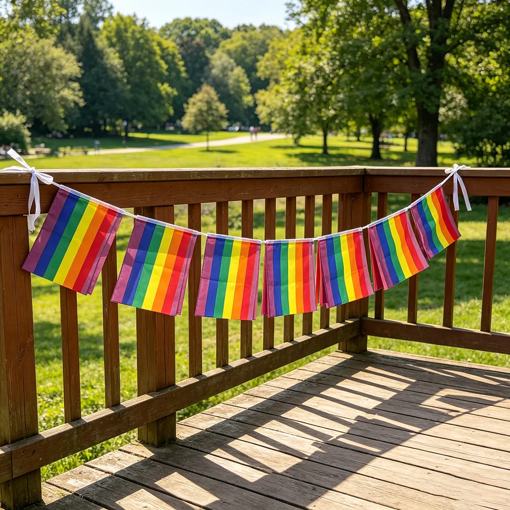 14cmx21cm 20pcs/set  Gay Pride Peace bunting Flags for decoration Rainbow string flag