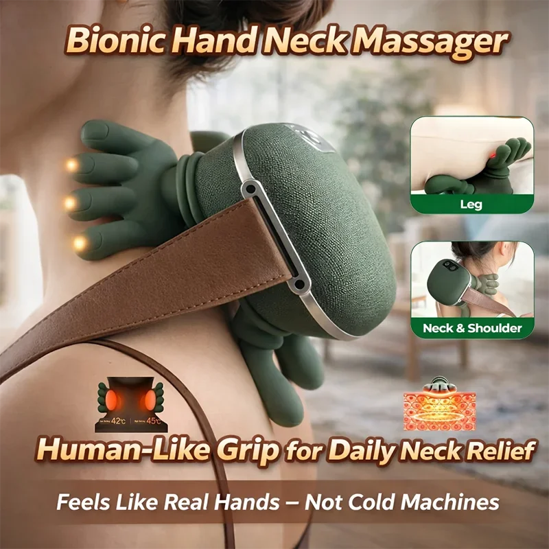 

Электрический массажер для шеи и плеч, шиацу, давление пальцев, глубокое разминание, расслабление мышц для облегчения боли в спине и плечах