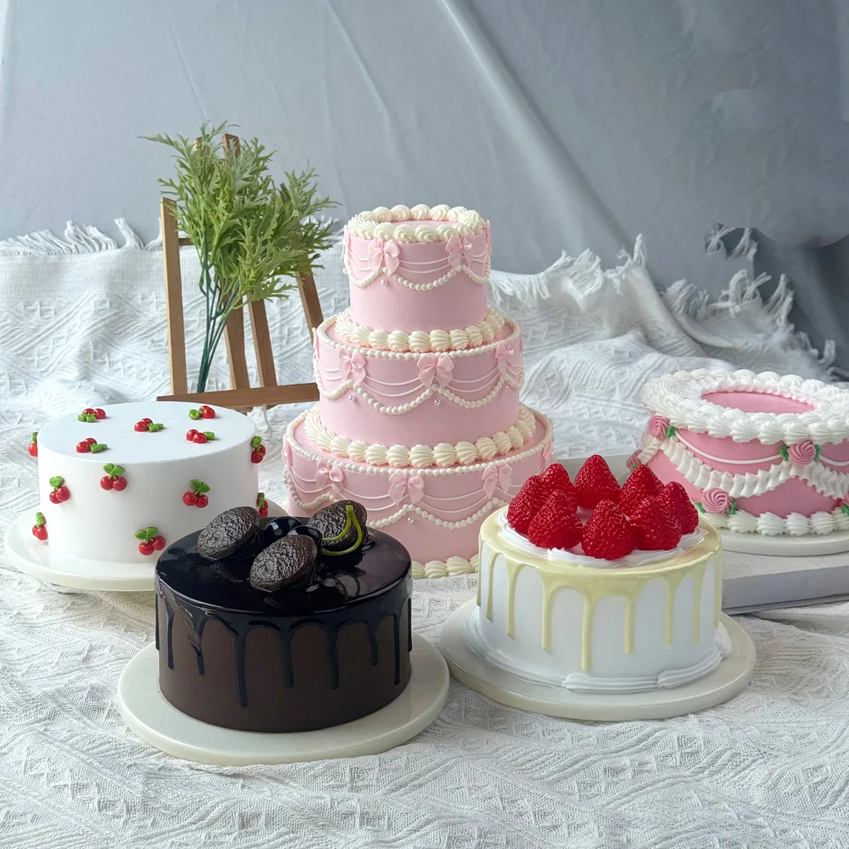

Artificial Fake Cake Model Simulation Dessert Food Photography Prop Bakery Window Display Home Wedding Party Decoration Ornament