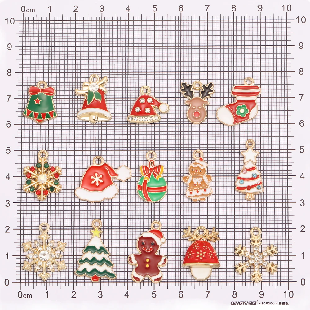 10 Teile/los Bunte schneeflocken Emaille Weihnachten Baum Charms Anhänger für Schmuck Machen Neue Jahr Halsketten Armbänder DIY Geschenke – Detail 2