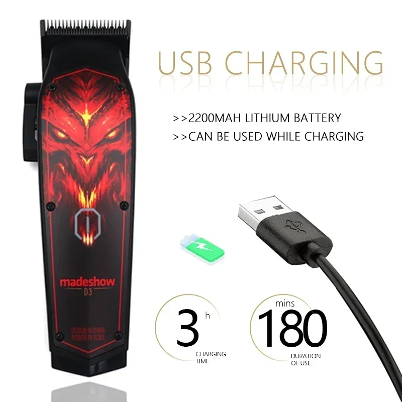 プロフェッショナル Madeshow D3 M10 + M11 バリカン男性用ひげトリマー理髪はげ頭バリカンヘアカット機カット T ブレード