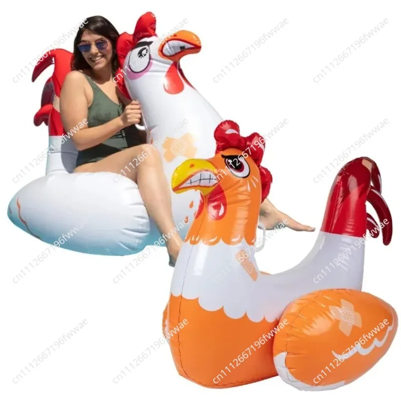 Inflatale Chicken Fight Float Outdoor Pool Party Activity Toy for Kids & Adults