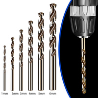 6pcs Drill Bit HSS M35 Cobalt Drill Bit /2/3/4/5/6mm For Metal Stainless Steel Drilling 135 Degree Split Point Tip Drilling Tool
