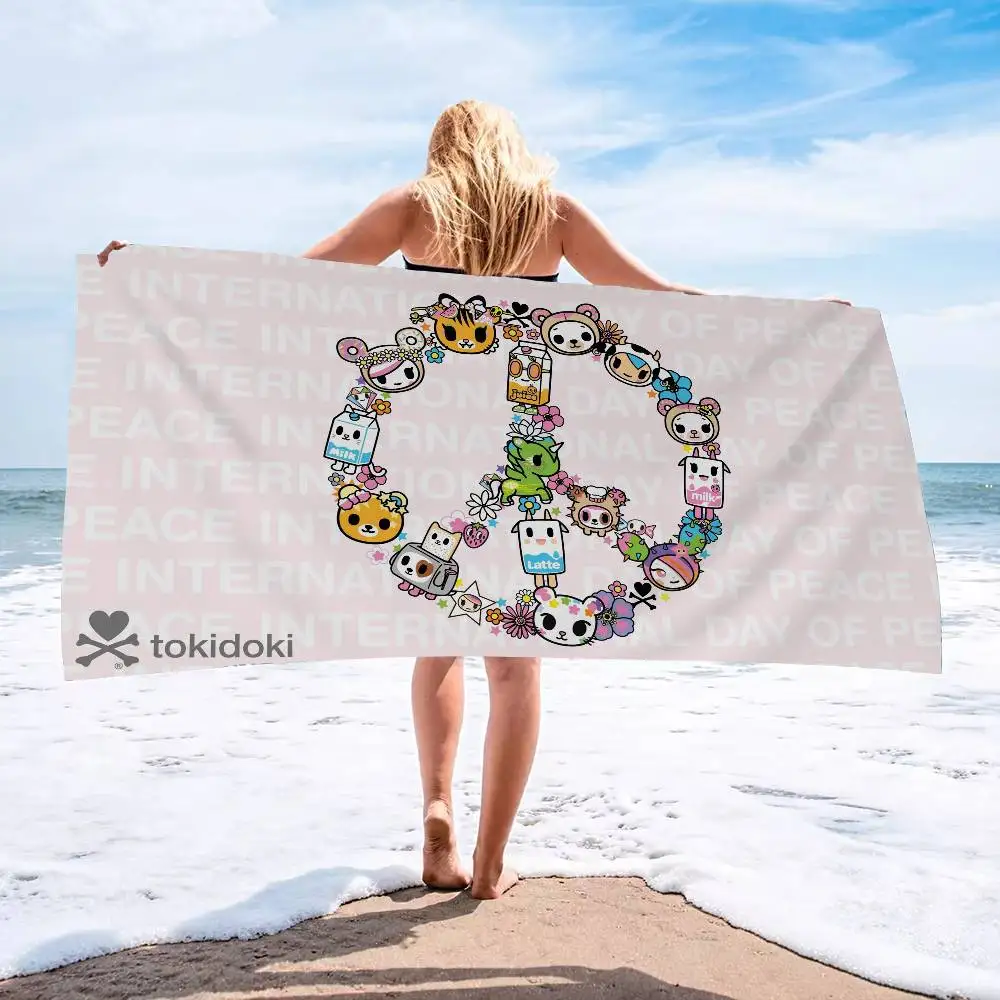 Japan Tokidoki Anime Bath Towel Microfiber Soft Water Absorbing Breathable For Girl Kids Decorative Cartoon Beach Towel
