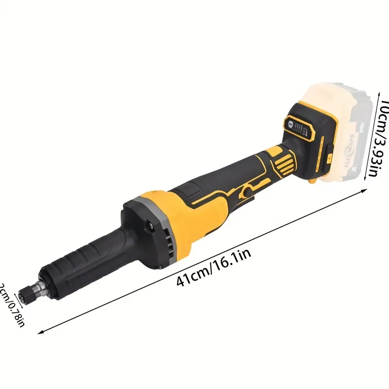 High Power Wireless Direct Grinder with 1/4 Inch Precision Chuck for DIY Grinding Tasks Efficient Cordless Tool for Home