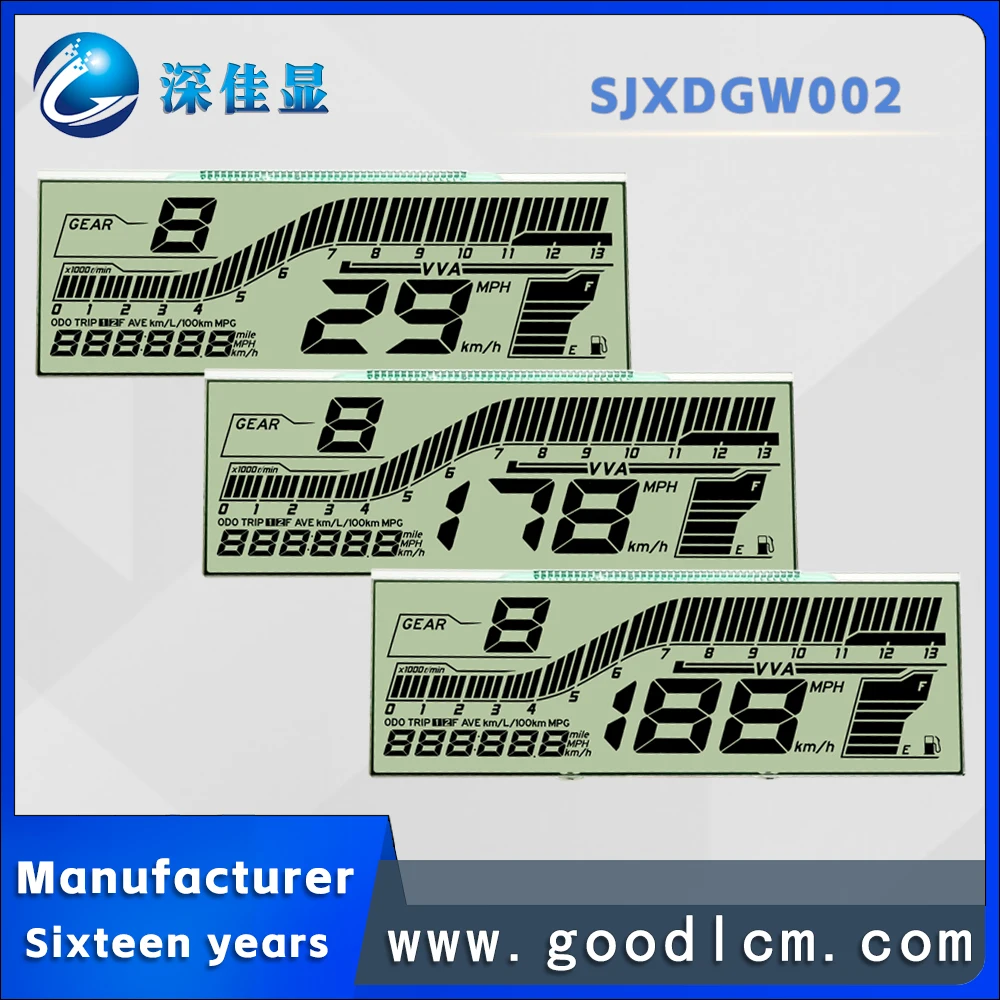 Pantalla lcd de segmento personalizado GW002, precio barato, HTN positivo de 4,5 v, pantalla lcd de 7 segmentos monocromáticos