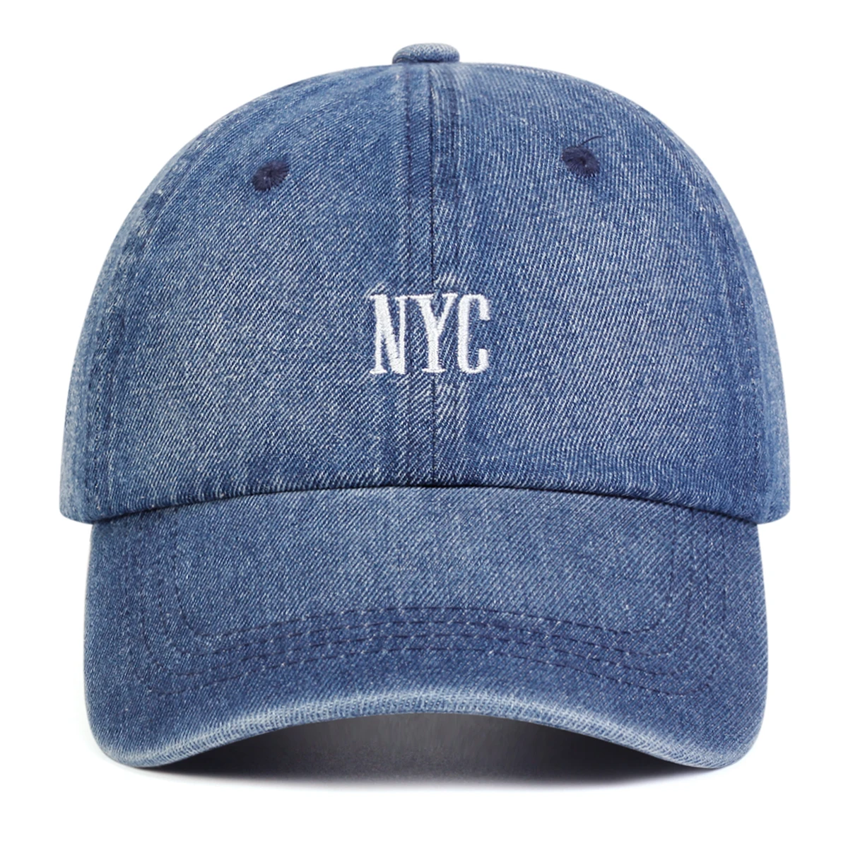 Unisex NYC Embroidery Denim Baseball Caps Spring Autumn Outdoor Adjustable Casual Hats Sunscreen Hat