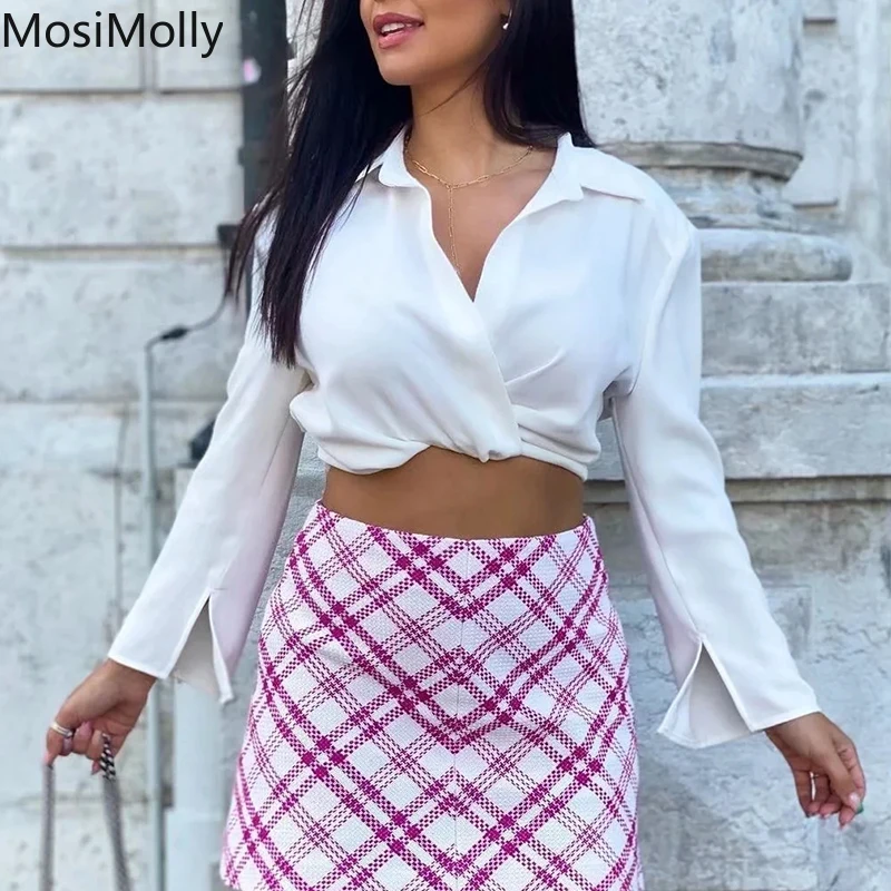 MosiMolly – robe blanche pour femmes, ensemble 2 pièces, fendue, robe de soirée, boîte de nuit, Sexy, élégante, 2021