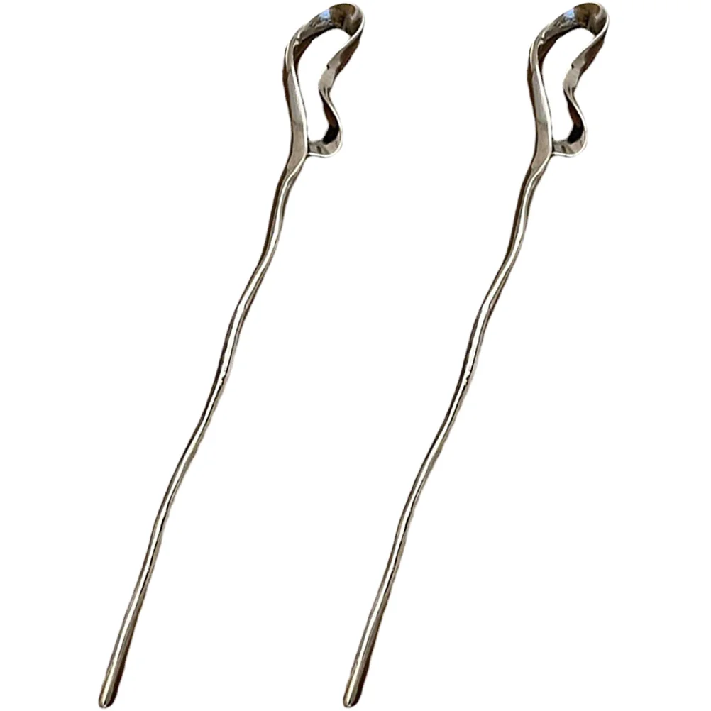 2 قطعة شوك الشعر المعدنية غير النظامية للنساء زينة الشعر الصينية تسريحات الشعر ذاتية الصنع هدية أنيقة دبوس الشعر المعدني دبوس الشعر غير النظامية