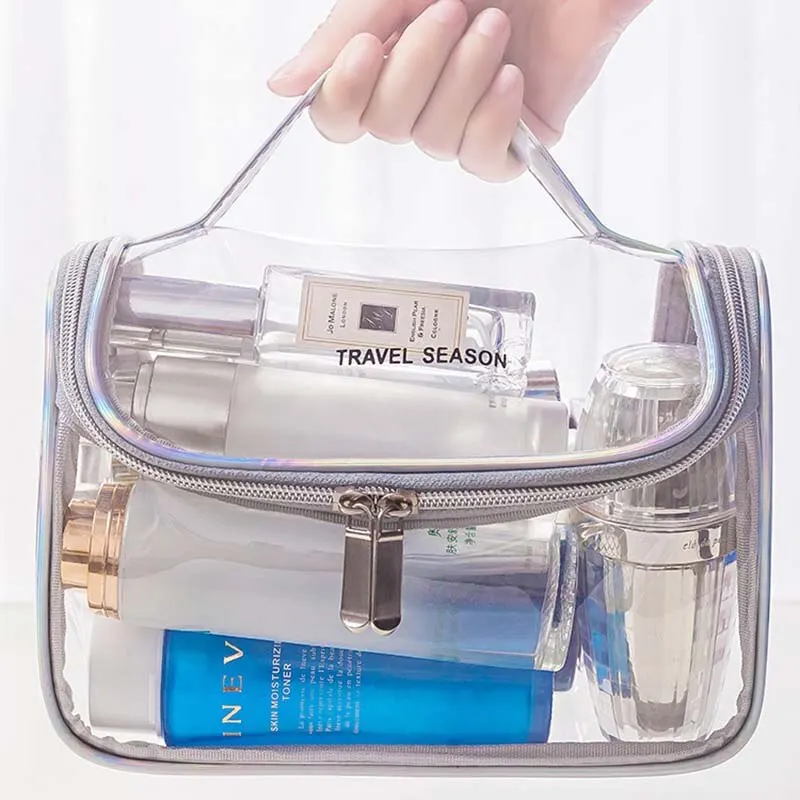 Travel Waterproof Transparent Cosmetic Bag Pvc Toiletry Bag Multifunctional Large Capacity Portable Colorful Storage Bag