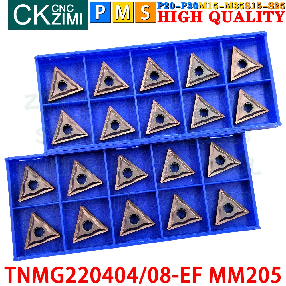 TNMG220404-EF MM205 TNMG220408-EF MM205 Carbide Inserts External Turning Inserts Tools TNMG CNC metal lathe Turning cutter tools