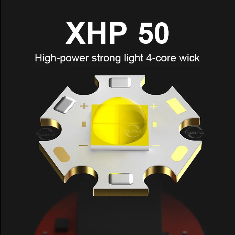 Lampes de poche de plongée professionnelles XHP50, lanterne LED haute puissance, Rechargeable, avec corde à main, IPX8, 4 modes, lampe de plongée puissante, étanche