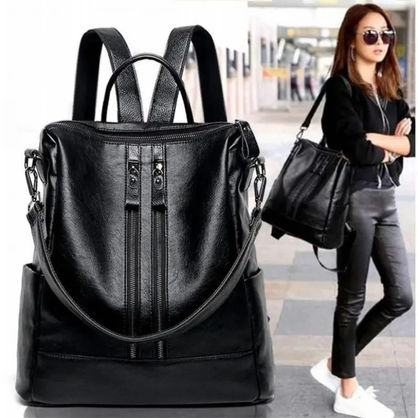 2024 Women Backpack Genuine cow skin Daypack Fashion Backpacks Female Mochila Feminine Casual Large Capacity Vintage