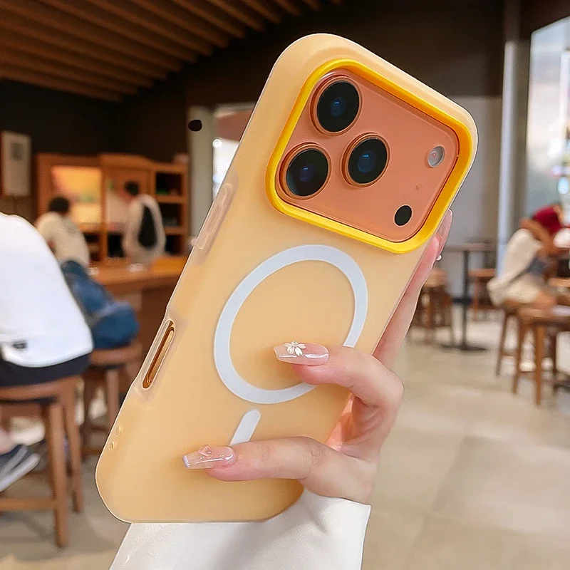 حافظة مغناطيسية شفافة من الدوبامين 17 Pro Max لهاتف iPhone 17Air 16 15 14 13 12 Pro Max Plus 11 غطاء مقاوم للصدمات 2in1
