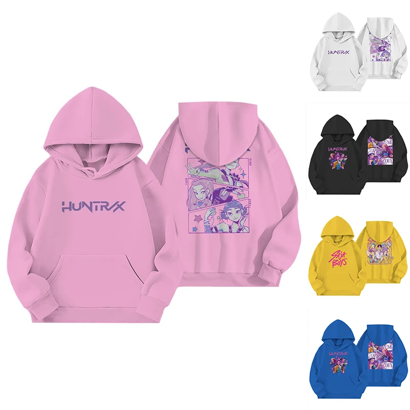 

2025 Rumi Zoey Mira Cartoon Girls Boy Hooded Sweatshirt Warm Children's Korean Wave Fashion Casual Tops Casual Girls Clothing