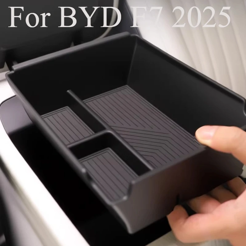 For BYD E7 2025 Center Console Organizer Tray - Exclusive Armrest Storage Box with Cable Management & Anti-Slip Base