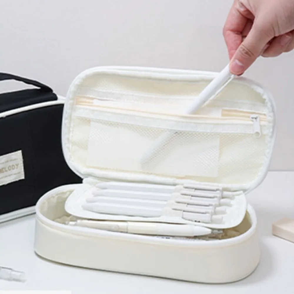 Large Capacity Kawaii Pencil Cases Multi-function Portable Storage Stationery Box Cute Cartoon Zipper Pencil Bag Pouch Students