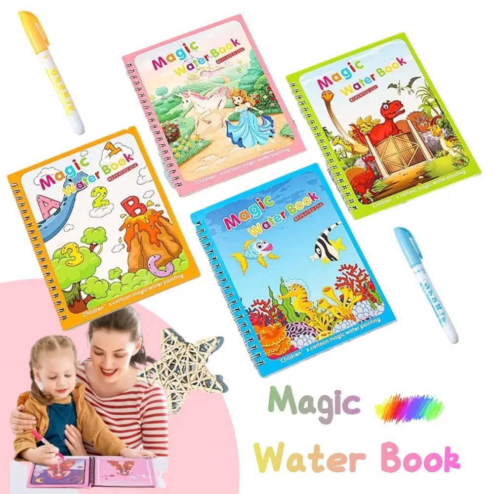 Libro de colorear reutilizable para niños, juguete sensorial de dibujo y pintura con agua mágica, Educación Temprana, novedad