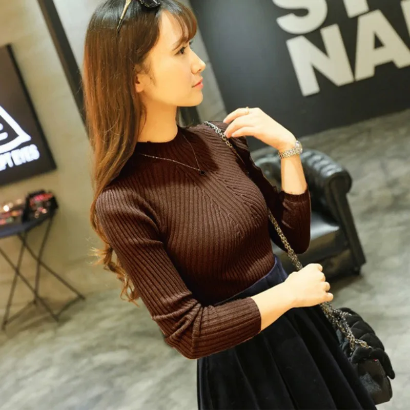 Fashion Solid White and Black Tops Sweaters 2022 Winter Long Sleeve Turtleneck Pullovers Womens Sweaters Femme Clothing