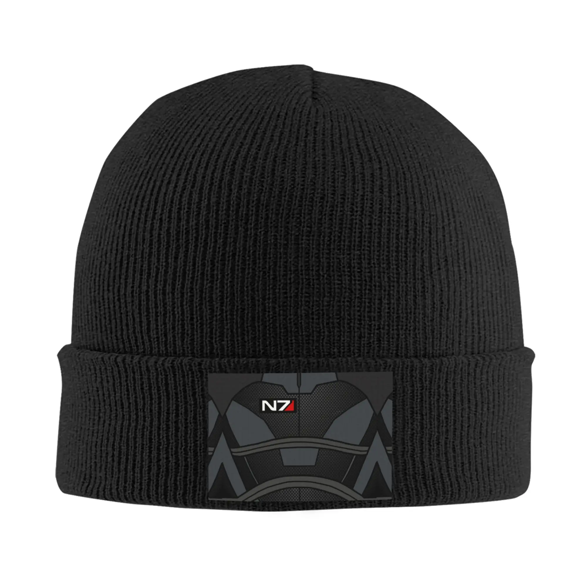 Custom N7 Mass Effect  Skullies Beanies Caps Unisex Winter Warm Knitting Hat Adult Play Gaming Bonnet Hats Outdoor Ski Cap