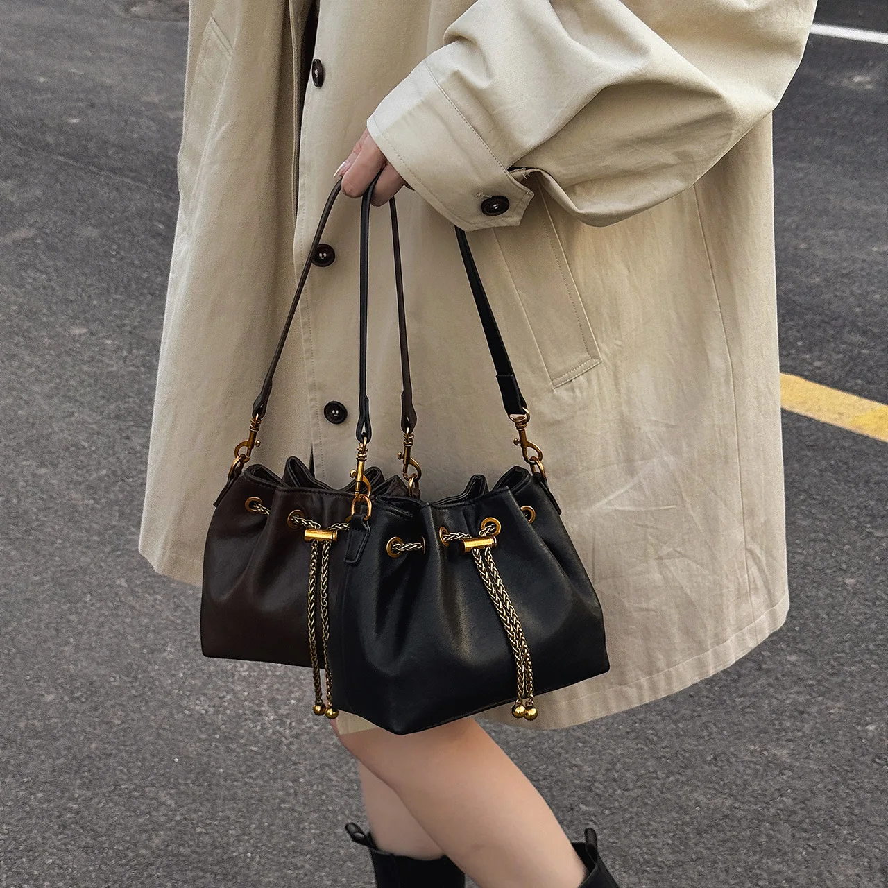 

Осенняя винтажная сумка на плечо для женщин, кошелек в стиле ретро для работы, универсальная сумка через плечо на осень, повседневная большая сумка