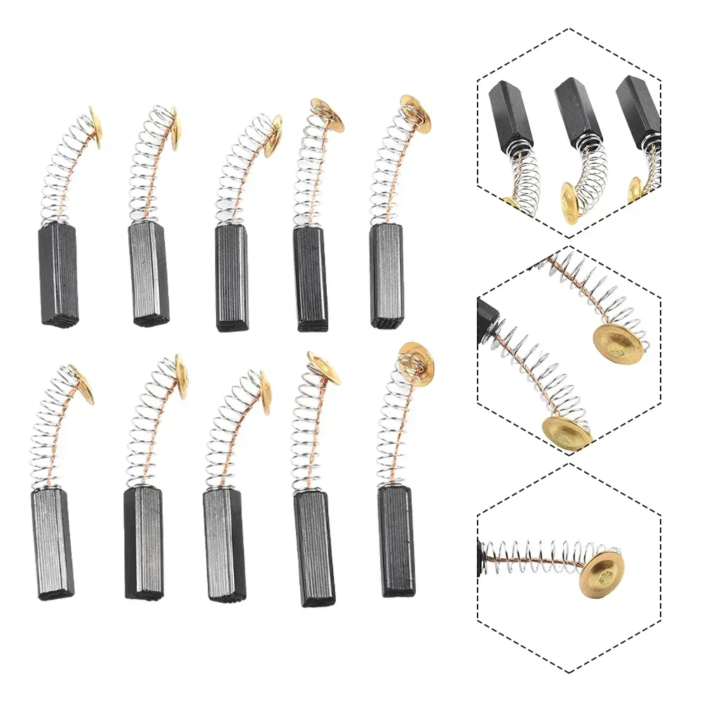 10PCS Carbon Brush Electric Hammer Replacement Power Tool Motor Coal Brushes 6x6x20mm Cutting Polishing Machine Accessories