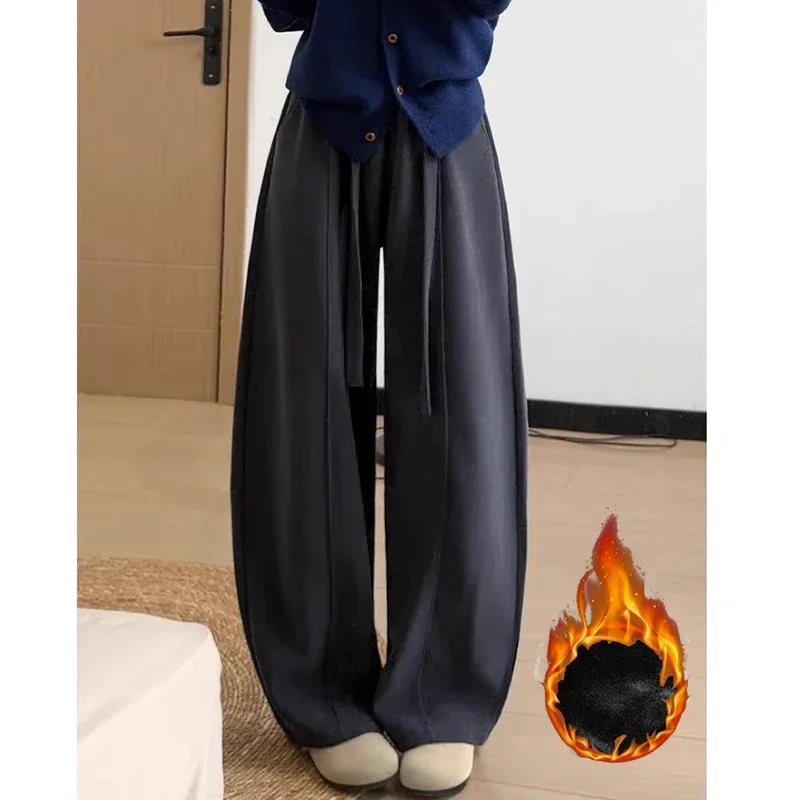 Winter-Jogginghose für Mädchen aus dünnem Fleece, modische, warme Plüsch-Freizeithose für Damen, hohe Taille, thermische Sweatpants für Mädchen – Detail 15