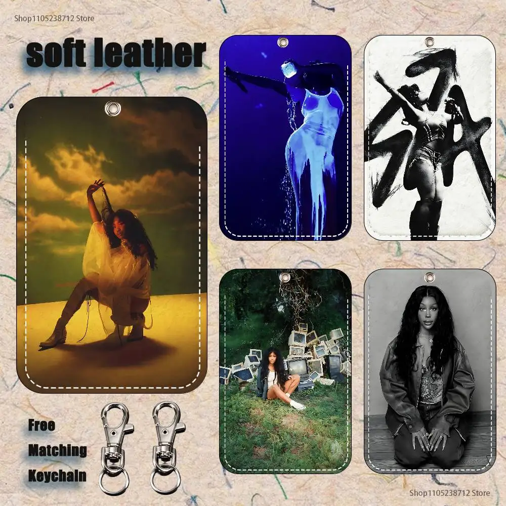 

S-SZA P-Portrait Cartoon Card Keychain Anime Fashion Pendant Bag ID Door Card Case Bus Card Cute Adult