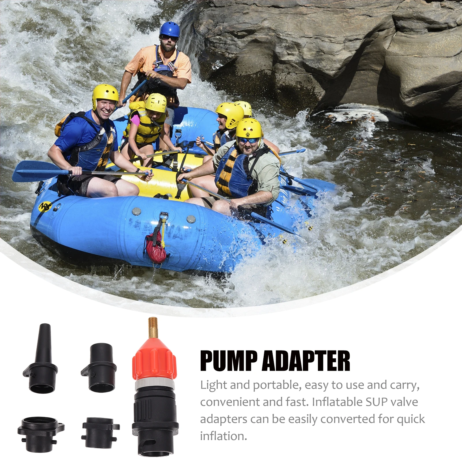 

Inflator Valve Adapter for Kayak Boat Inflatables Durable Hard Plastic Air Pump Accessories Portable Anti Leakage