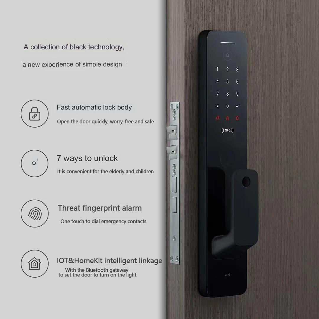 Xiaomi Electronic Door Lock Fashion Bluetooth Digital Homekit App Remote Unlock/Biometric Fingerprint/Smart Card /Password/ Key