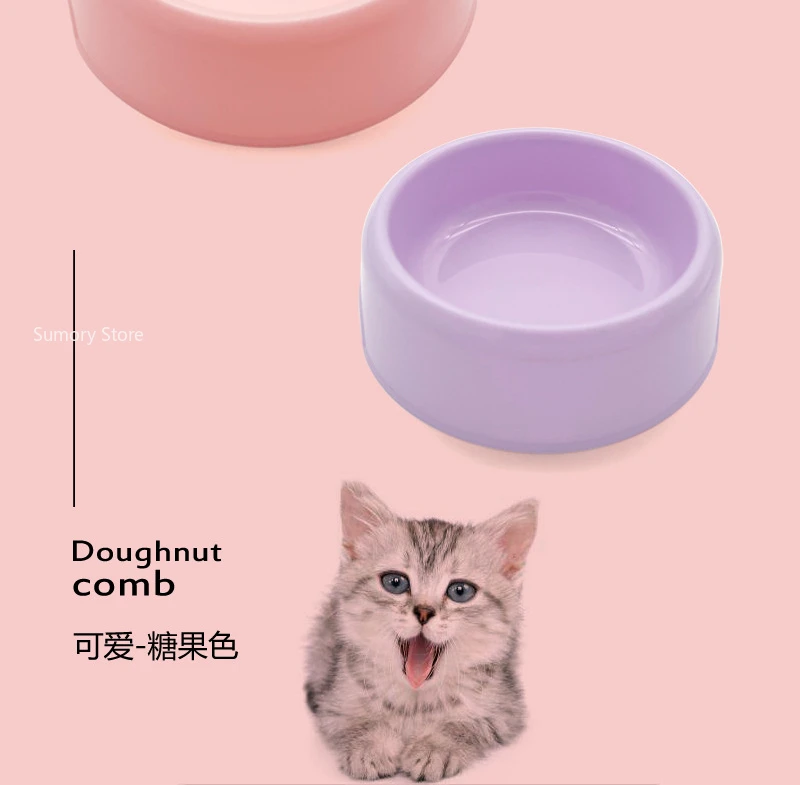 Solid Color Pet Bowl Plastic Dog Bowl Cat Round Single Bowl Thickened Eco-Friendly Dog 사발 Pet Supplies Dog Accessories
