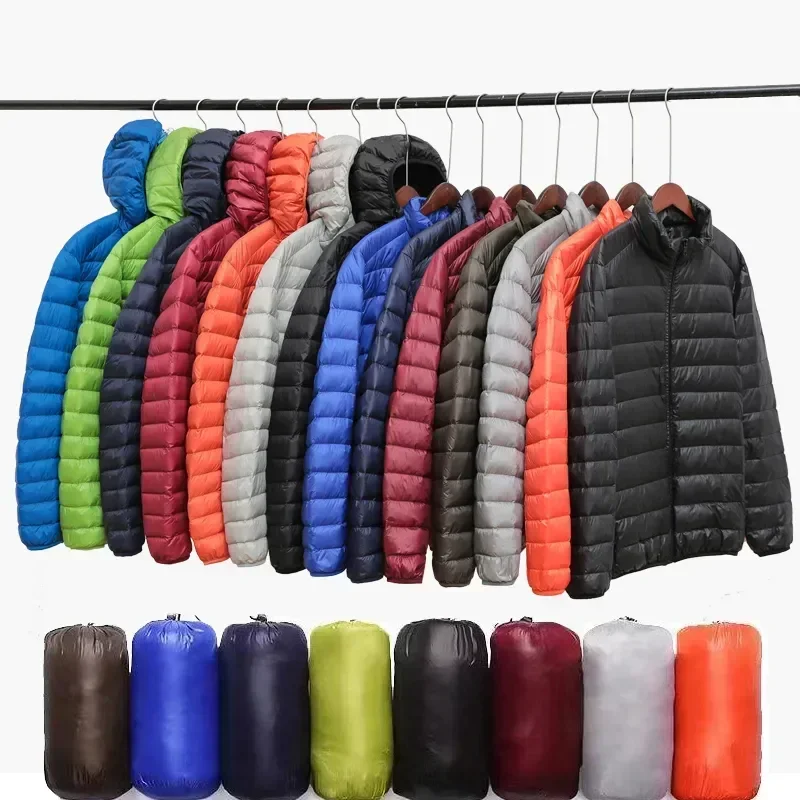 Chaquetas con capucha para hombre, chaqueta de plumón para hombre, abrigo transpirable ultraligero para todas las estaciones, plegable, resistente al agua y al viento, chaqueta para hombre