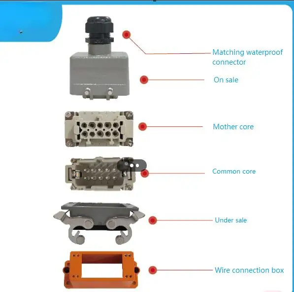SYJ15รูปสี่เหลี่ยมผืนผ้า Heavy-Duty Connector 5-10-16-Pin 24-Pin อุณหภูมิควบคุมการเชื่อมต่อ