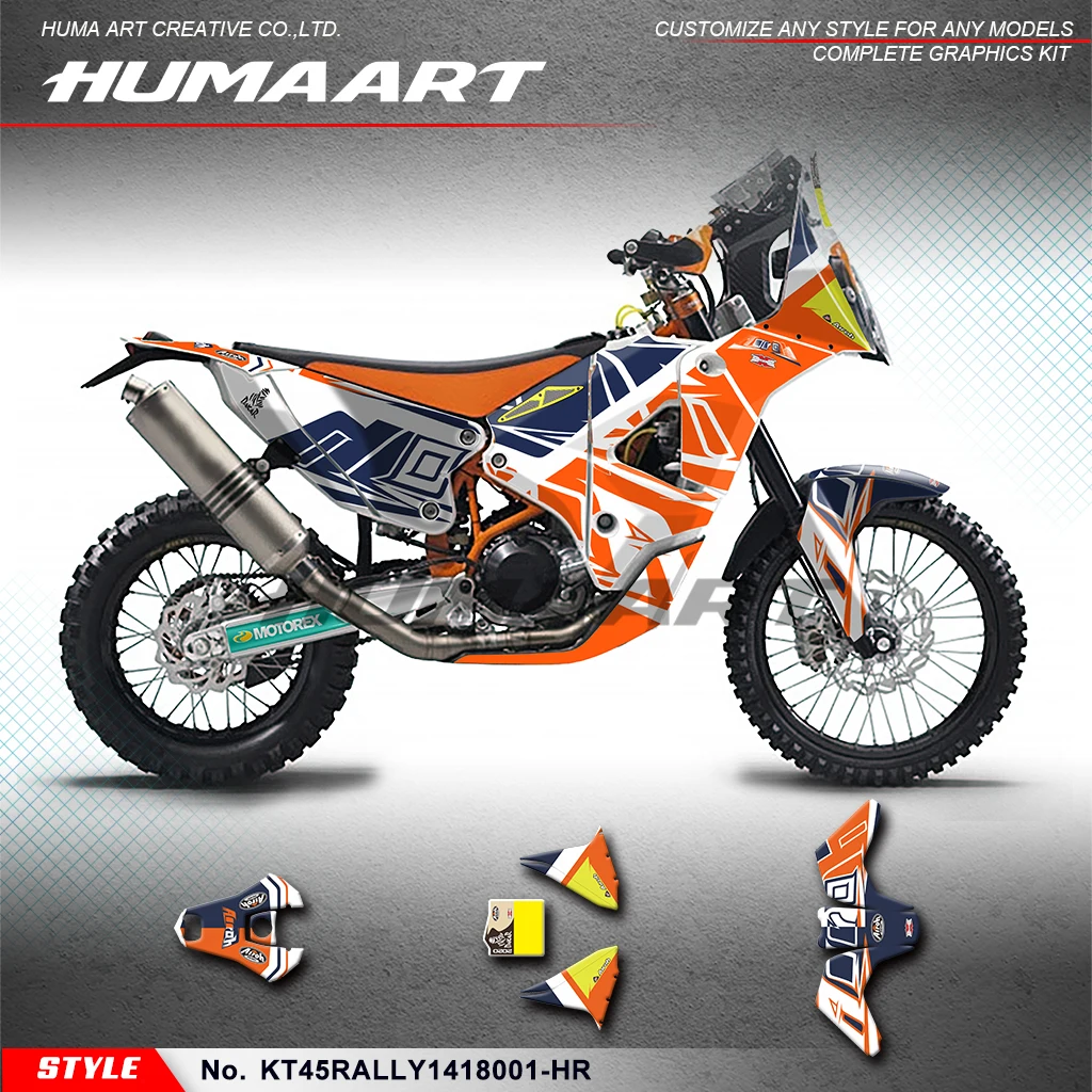 HUMAART Custom Stickers Decals Stickers for KTM & Husqvarna 450 Rally 2014 2015 2016 2017 2018 Rebuild, KT45RALLY1418001-HR