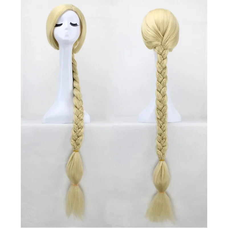 

2025 yiyi 47 "120 см супер длинная светлая коса запутанная история принцессы Рапунцель термостойкие волосы косплей костюм + бесплатная шапочка для парика