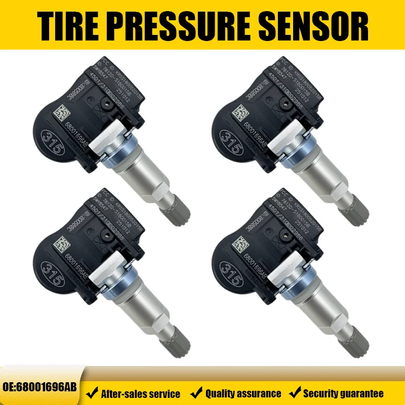 1/4PCS 315MHZ Reifendrucküberwachungssensor TPMS 68001696AB,68001696AA Passend für Jeep Compass Chrysler Sebring Dodge Charger