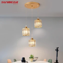 Luxury Pendant Lights Crystal Led Ceiling Round Square Lampshade Modern Dining Room Pendant Lamp For Living Room Bedroom