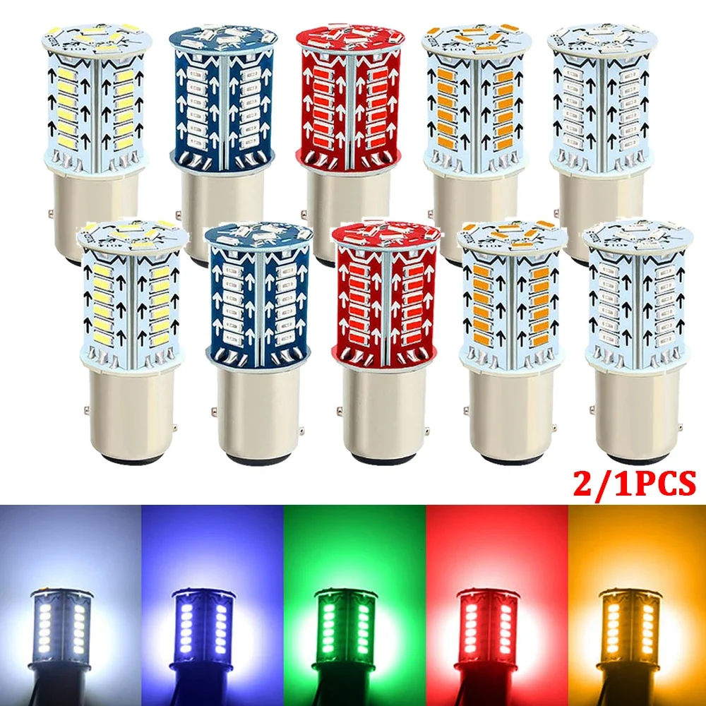 2/1PCS 1157 Strobe Brake Light LED Bulb Car Tail Stop Turn Signal Reversing Parking Lamp 12V Flashing Lamps For Auto Motorcycle