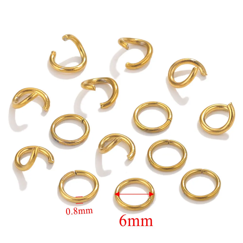 100 Stück vergoldeter Edelstahl-Binderringverbinder für Schmuckherstellung, DIY-Halskette, Armband, Verbinder, Schmuckzubehör