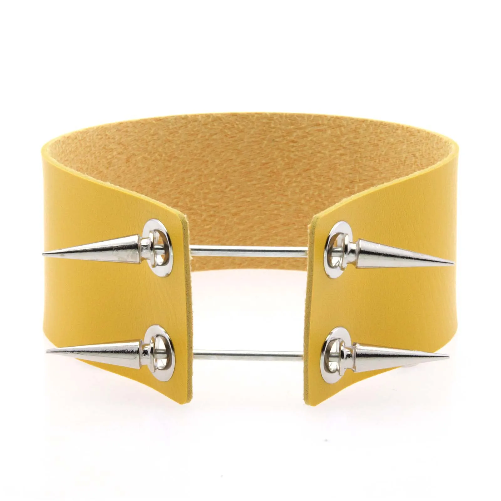 Punk Harajuku Personality Rock and roll Trend Sweet and cool Long pointed nail Multicolored Leather Stainless steel Collar