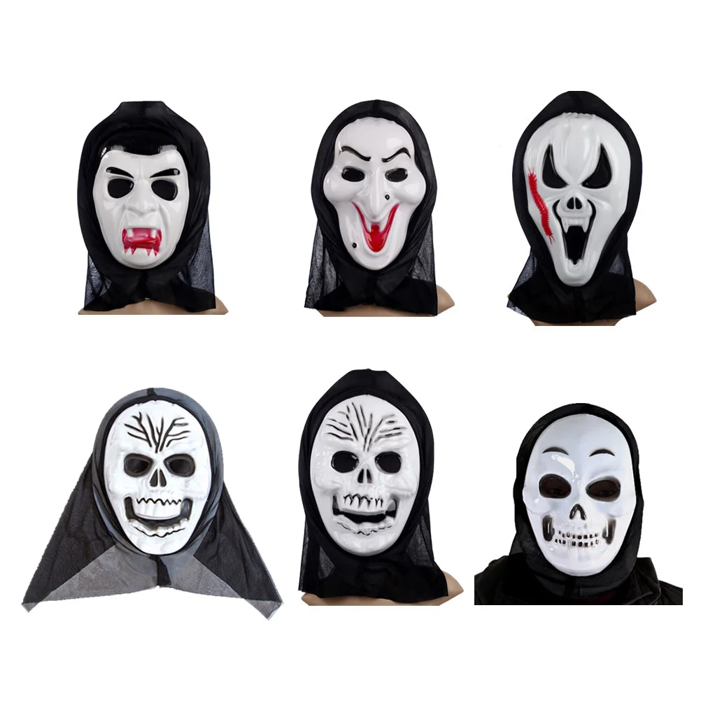 

6pcs Halloween Horror Grimace Mask Random Style Full Face Covered Cosplay Prank Props halloween mask ghost mask