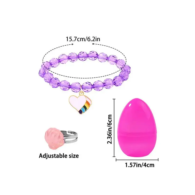 Uova di Pasqua luminose con braccialetti Uova di Pasqua luminose con giocattoli Uova di Pasqua prefillate con braccialetti Caccia alle uova di Pasqua per ragazze