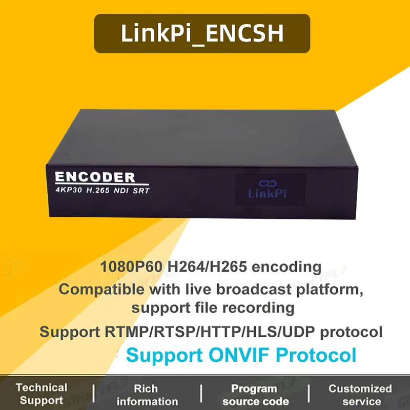 Link Pi ENCSH Hisilicon Hi3521DV100 Multi-protocol live broadcast, support NDI,SRT Decoder HD 4K30 srt/ndi/rtsp/rtmp/http/hls